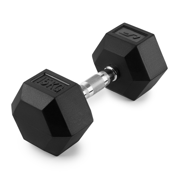 Gietijzeren HEX halter met rubbercoating 15 kg - UpForm