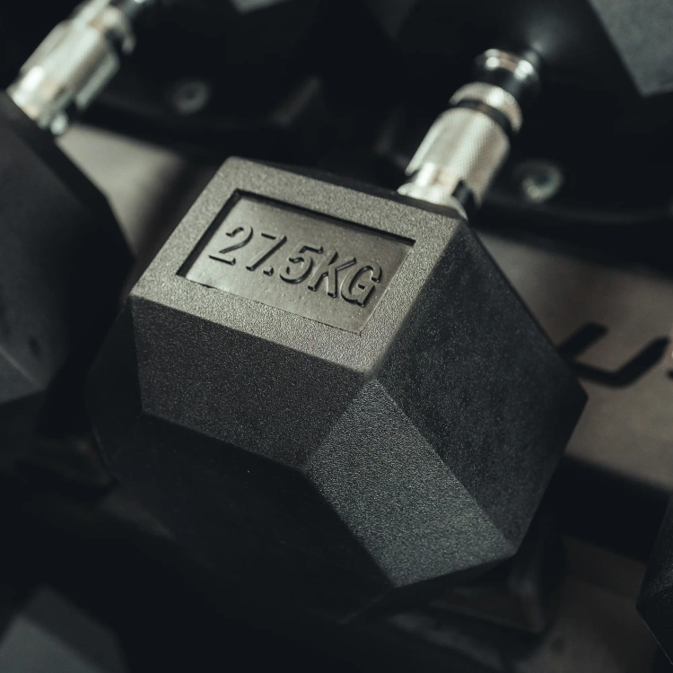 Gietijzeren HEX halter met rubbercoating 27,5 kg - UpForm